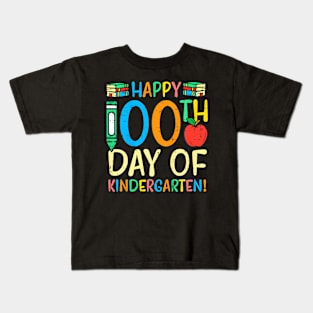 Happy 100Th Day Kindergarten Apple 100 Days School Teacher Kids T-Shirt